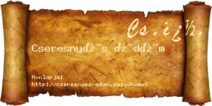 Cseresnyés Ádám névjegykártya